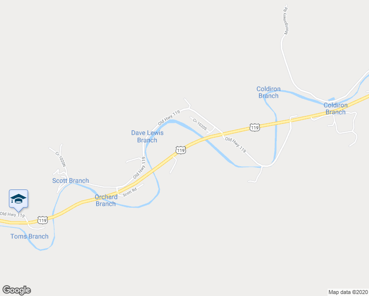 map of restaurants, bars, coffee shops, grocery stores, and more near U.S. 119 in Cumberland