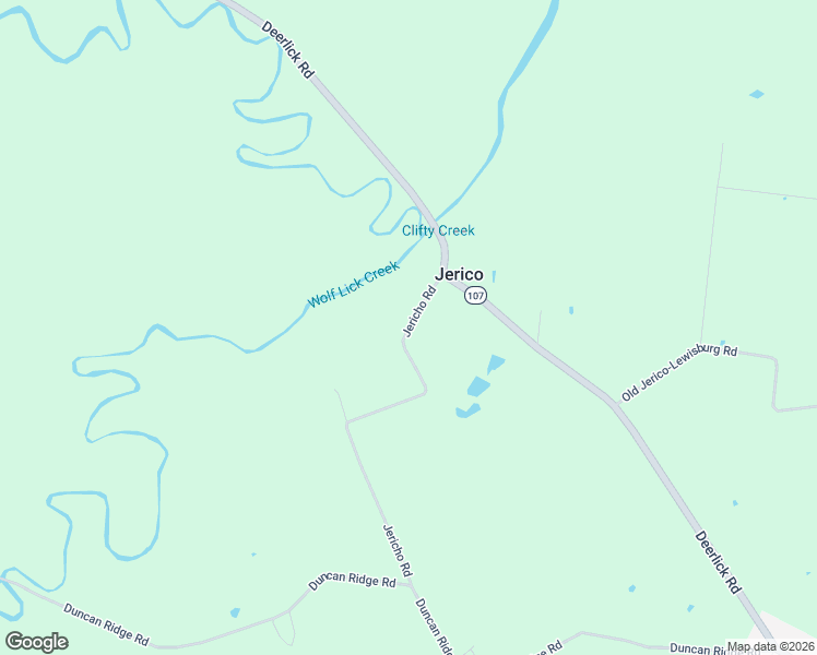 map of restaurants, bars, coffee shops, grocery stores, and more near 671 Jericho Road in Lewisburg