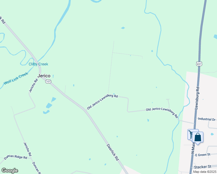 map of restaurants, bars, coffee shops, grocery stores, and more near 425-427 Kenner Lane in Lewisburg