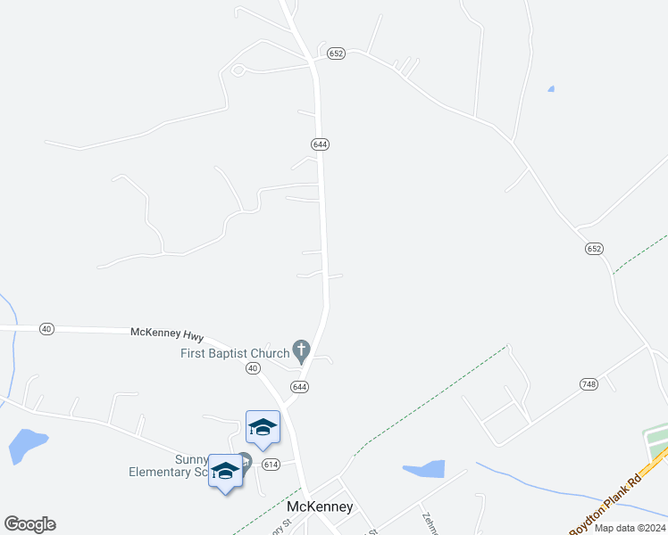 map of restaurants, bars, coffee shops, grocery stores, and more near 20019 Depot Road in McKenney