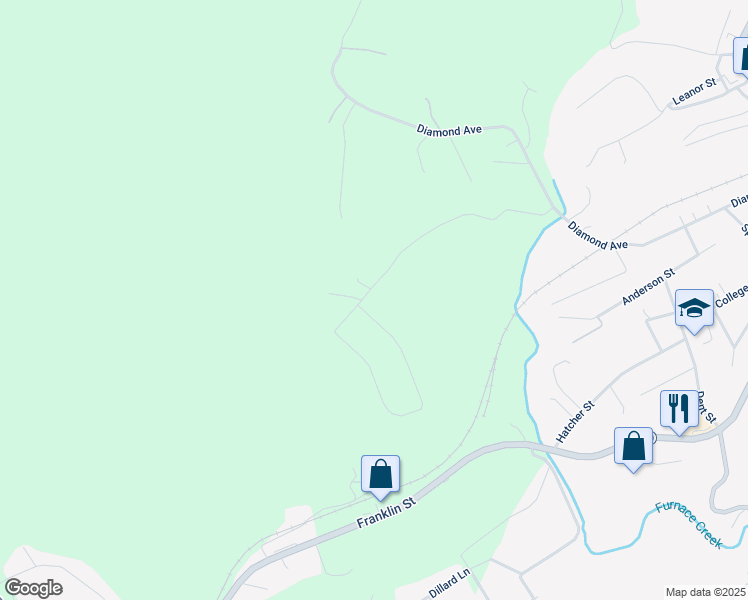 map of restaurants, bars, coffee shops, grocery stores, and more near 139-161 Highland Hills Road in Rocky Mount