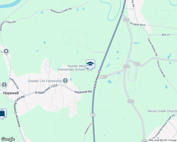 map of restaurants, bars, coffee shops, grocery stores, and more near 8325 U.S. 25 in Corbin