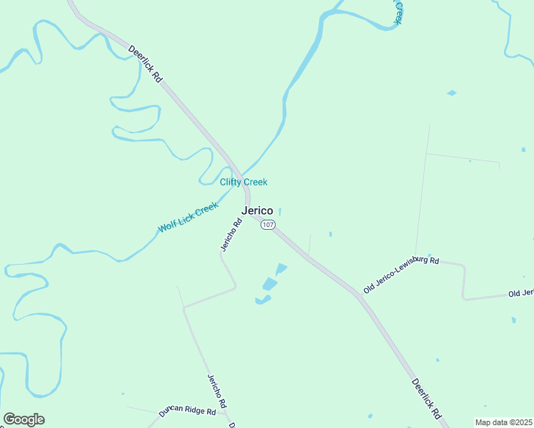 map of restaurants, bars, coffee shops, grocery stores, and more near 1574 Deerlick Road in Lewisburg