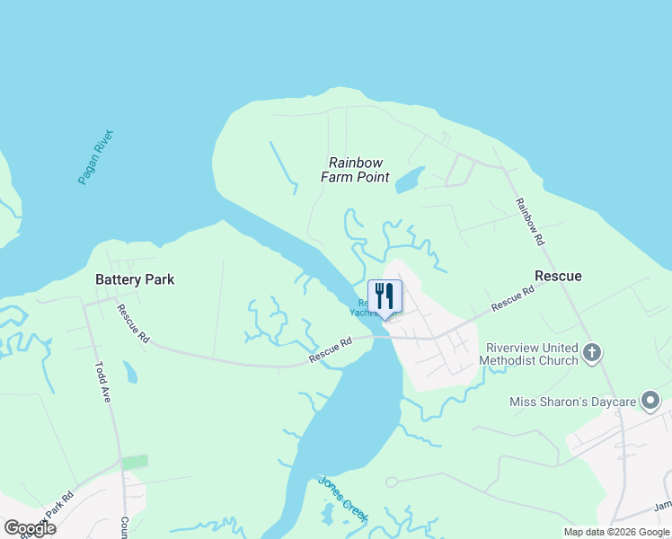 map of restaurants, bars, coffee shops, grocery stores, and more near in Rescue