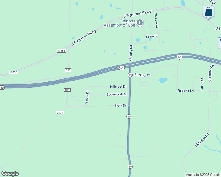 map of restaurants, bars, coffee shops, grocery stores, and more near 101 Hillcrest Drive in Winona