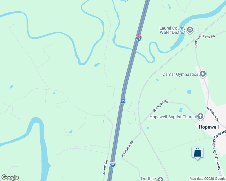 map of restaurants, bars, coffee shops, grocery stores, and more near 173 Devils Neck Road in Corbin