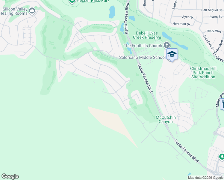 map of restaurants, bars, coffee shops, grocery stores, and more near 7109 Lahinch Drive in Gilroy