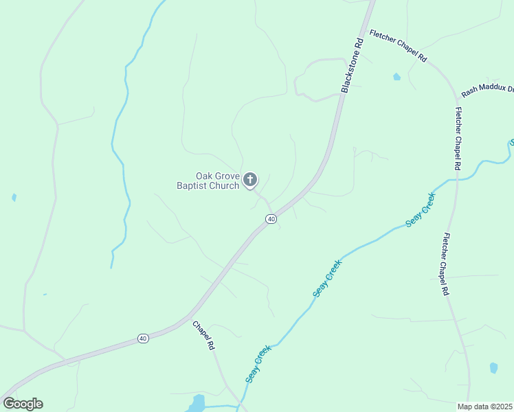 map of restaurants, bars, coffee shops, grocery stores, and more near 83 Oak Grove Road in Kenbridge