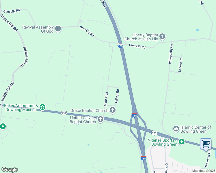 map of restaurants, bars, coffee shops, grocery stores, and more near 244 Mark Trail in Bowling Green