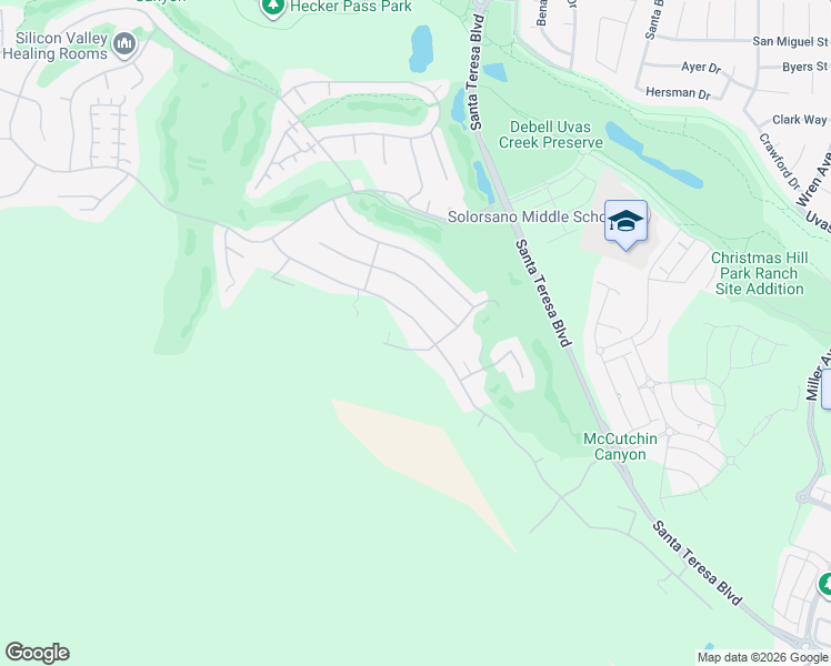 map of restaurants, bars, coffee shops, grocery stores, and more near 2034 Portmarnock Way in Gilroy