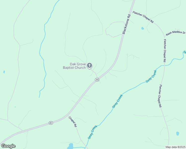 map of restaurants, bars, coffee shops, grocery stores, and more near 83 Oak Grove Road in Kenbridge