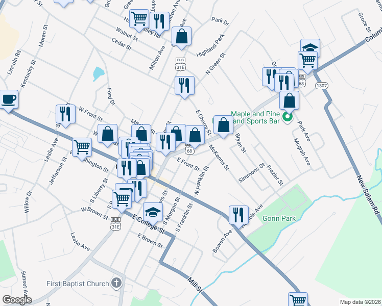 map of restaurants, bars, coffee shops, grocery stores, and more near 117 Ellison Avenue in Glasgow