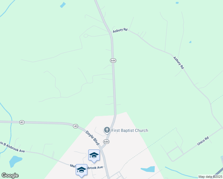 map of restaurants, bars, coffee shops, grocery stores, and more near 19918 Depot Road in McKenney