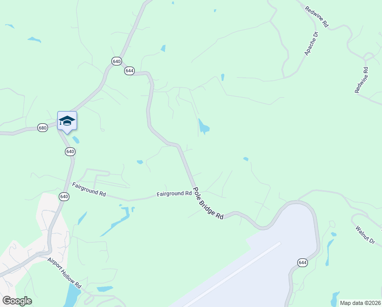 map of restaurants, bars, coffee shops, grocery stores, and more near 6680 Pole Bridge Road in Wise