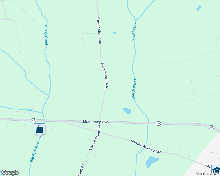 map of restaurants, bars, coffee shops, grocery stores, and more near 19915 Manson Church Road in McKenney
