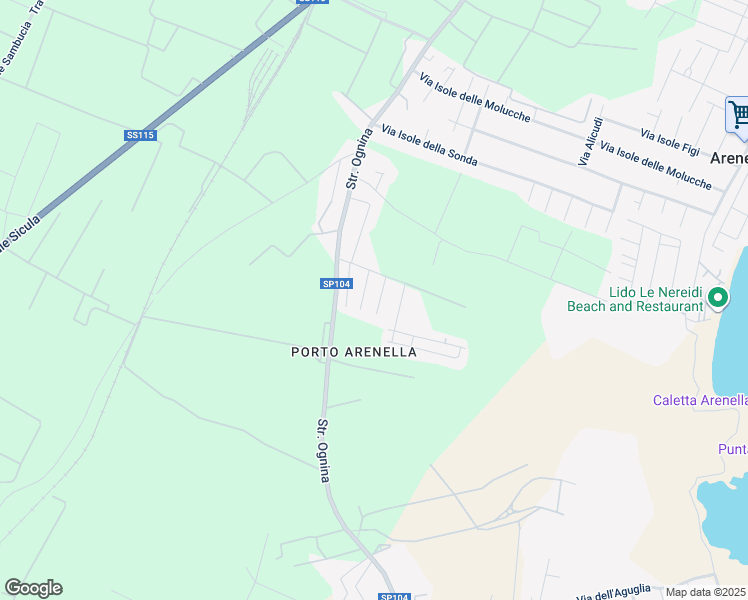 map of restaurants, bars, coffee shops, grocery stores, and more near 56 Via Filicudi in Libero consorzio comunale di Siracusa