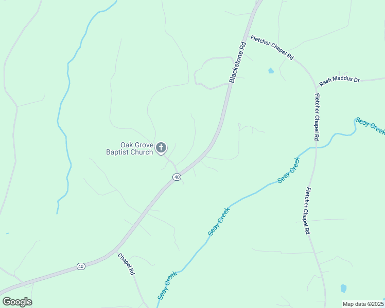 map of restaurants, bars, coffee shops, grocery stores, and more near 3831 Blackstone Road in Kenbridge