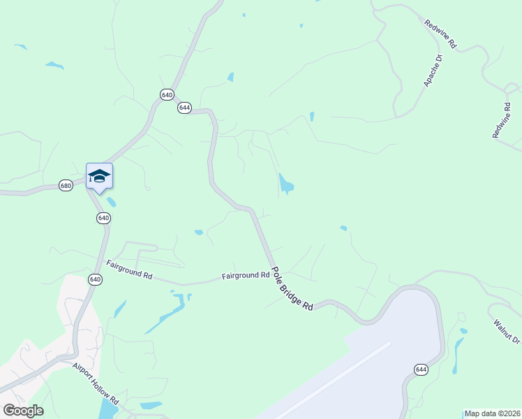 map of restaurants, bars, coffee shops, grocery stores, and more near 6680 Pole Bridge Road in Wise