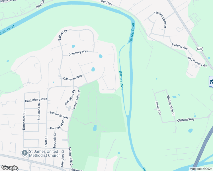 map of restaurants, bars, coffee shops, grocery stores, and more near 545 Pinehurst Way in Bowling Green