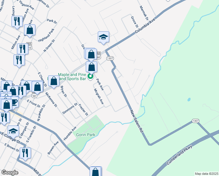 map of restaurants, bars, coffee shops, grocery stores, and more near 129 Adams Place in Glasgow