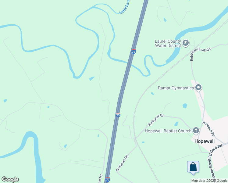 map of restaurants, bars, coffee shops, grocery stores, and more near 285 Devils Neck Road in Corbin