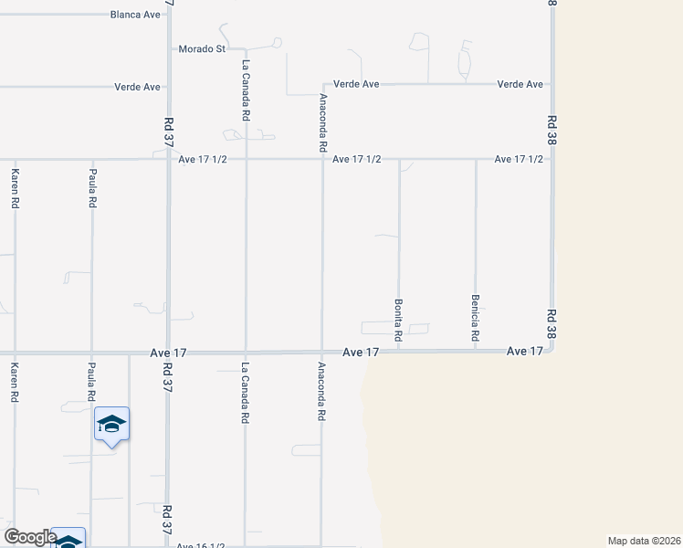 map of restaurants, bars, coffee shops, grocery stores, and more near 17247 Anaconda Road in Madera