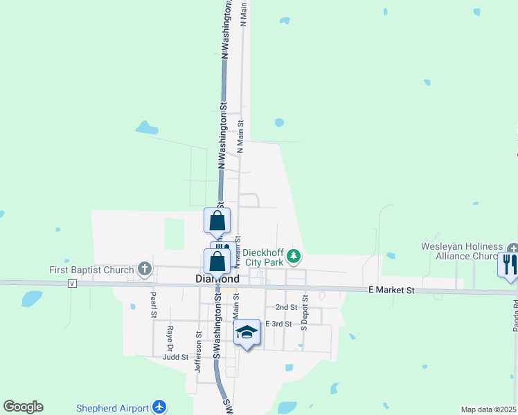 map of restaurants, bars, coffee shops, grocery stores, and more near 158 Howard Street in Diamond