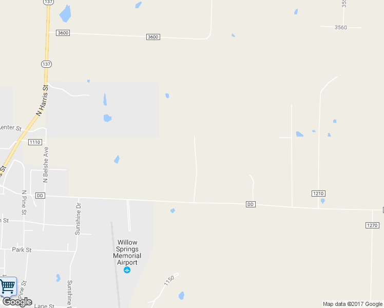 map of restaurants, bars, coffee shops, grocery stores, and more near 1115-1193 State Route DD in Willow Springs