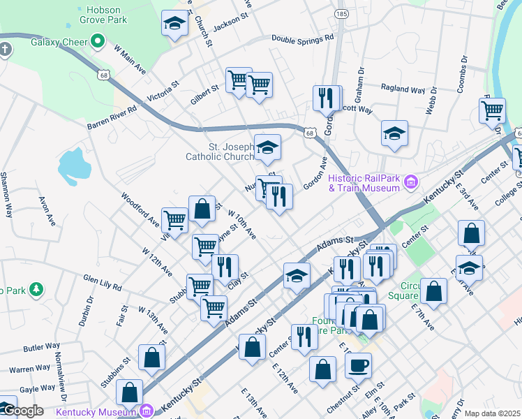 map of restaurants, bars, coffee shops, grocery stores, and more near 948-998 Payne Street in Bowling Green