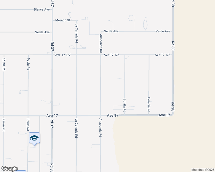 map of restaurants, bars, coffee shops, grocery stores, and more near 17247 Anaconda Rd in Madera