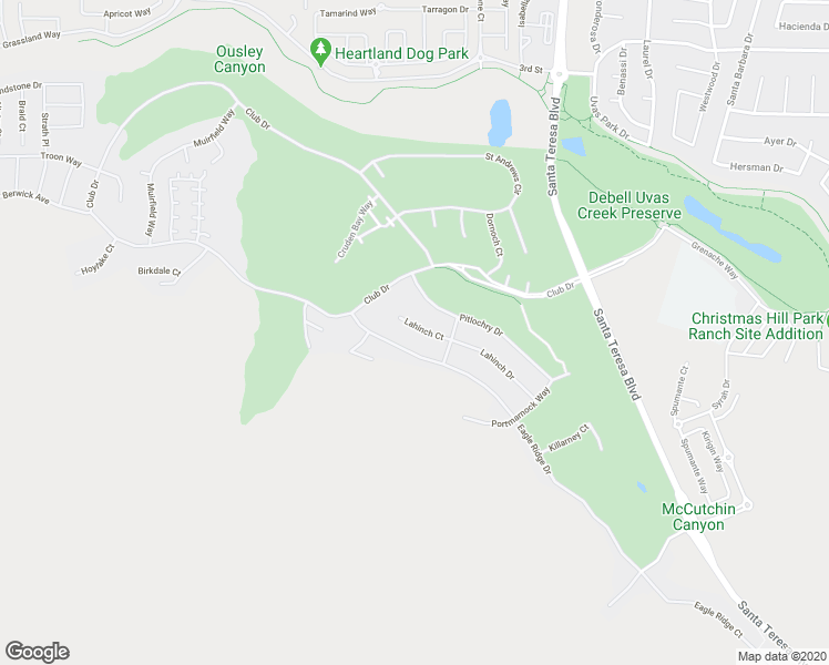 map of restaurants, bars, coffee shops, grocery stores, and more near 7245 Lahinch Court in Gilroy