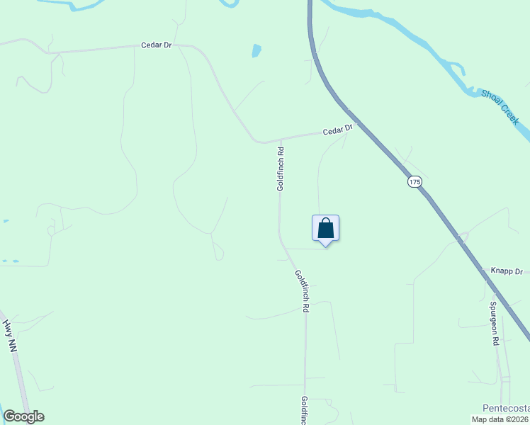 map of restaurants, bars, coffee shops, grocery stores, and more near 4401-4785 Goldfinch Road in Joplin