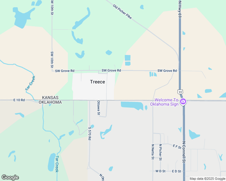 map of restaurants, bars, coffee shops, grocery stores, and more near in Treece