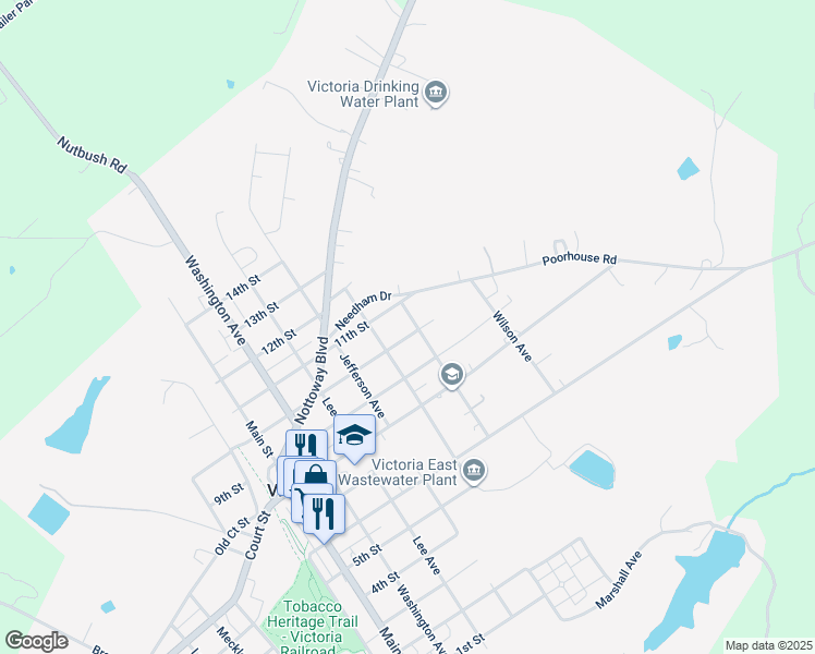 map of restaurants, bars, coffee shops, grocery stores, and more near 1828 10th Street in Victoria