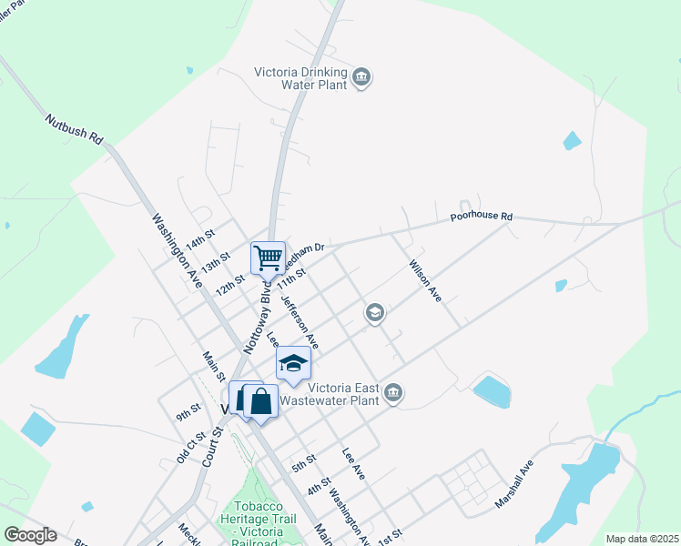 map of restaurants, bars, coffee shops, grocery stores, and more near 1828 10th Street in Victoria