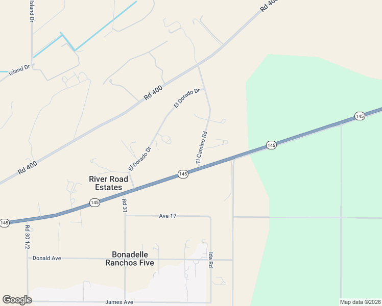 map of restaurants, bars, coffee shops, grocery stores, and more near 17345 El Camino Road in Madera