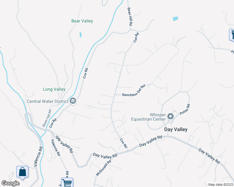 map of restaurants, bars, coffee shops, grocery stores, and more near 115 Ranchitos Del Sol in Aptos