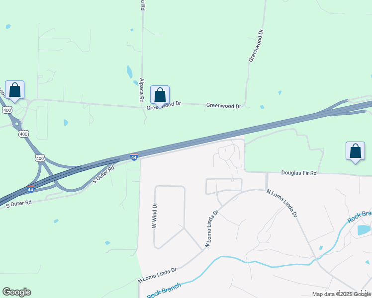 map of restaurants, bars, coffee shops, grocery stores, and more near S Outer Rd in Loma Linda