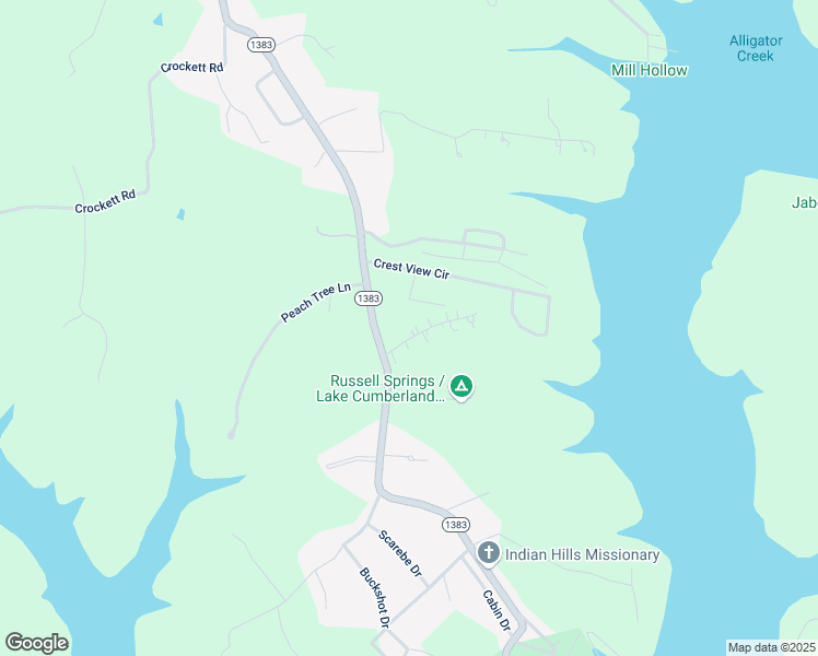 map of restaurants, bars, coffee shops, grocery stores, and more near 79 Wolf Creek Trailer in Russell Springs