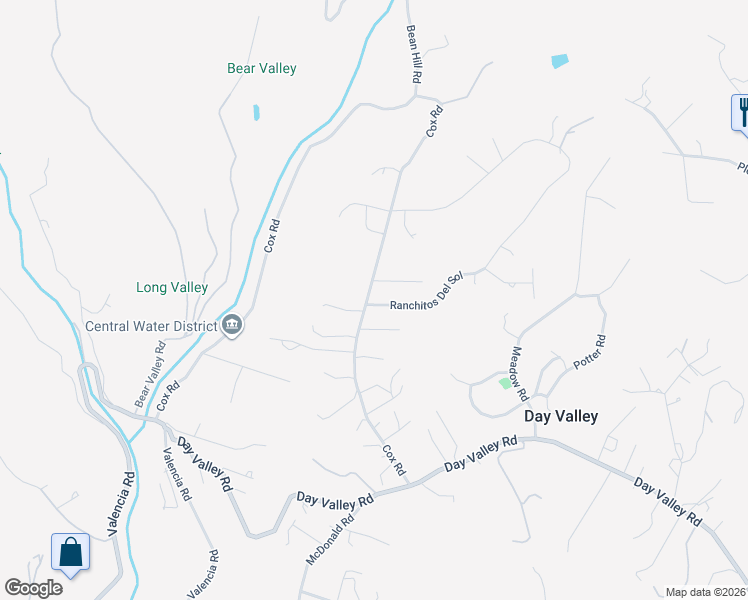 map of restaurants, bars, coffee shops, grocery stores, and more near 115 Ranchitos Del Sol in Aptos