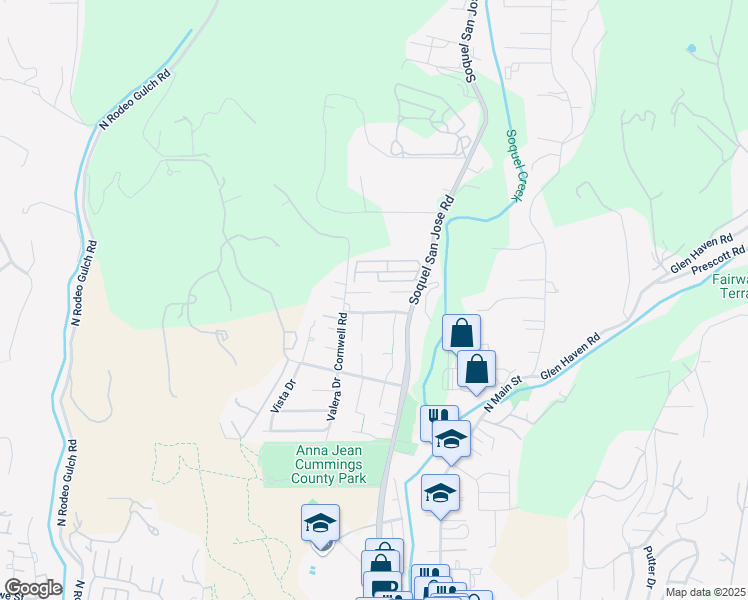 map of restaurants, bars, coffee shops, grocery stores, and more near 4008 Chris Court in Soquel