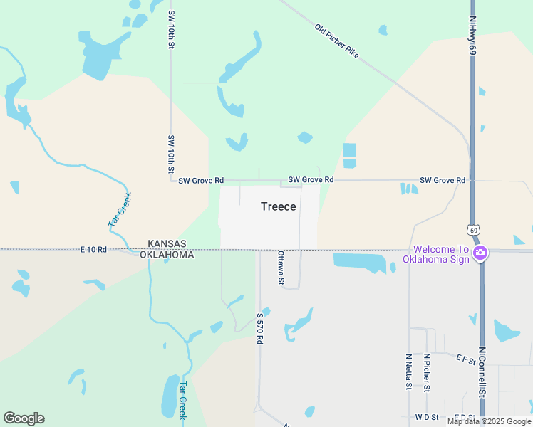 map of restaurants, bars, coffee shops, grocery stores, and more near in Treece