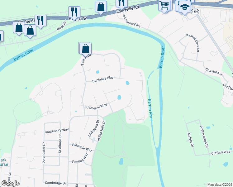 map of restaurants, bars, coffee shops, grocery stores, and more near 1712-1746 Vinewood Drive in Bowling Green