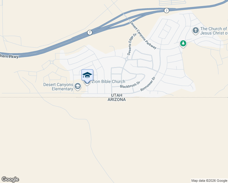 map of restaurants, bars, coffee shops, grocery stores, and more near 6297 Awestruck Way in St. George