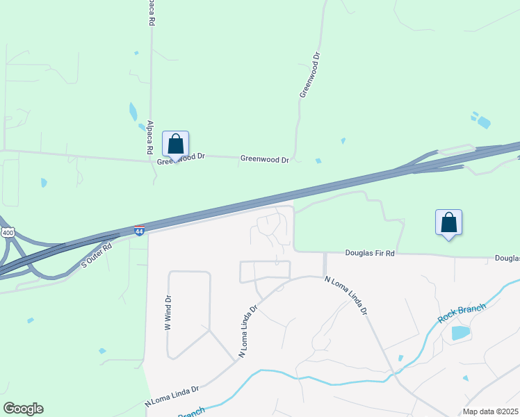 map of restaurants, bars, coffee shops, grocery stores, and more near South Outer Road in Loma Linda