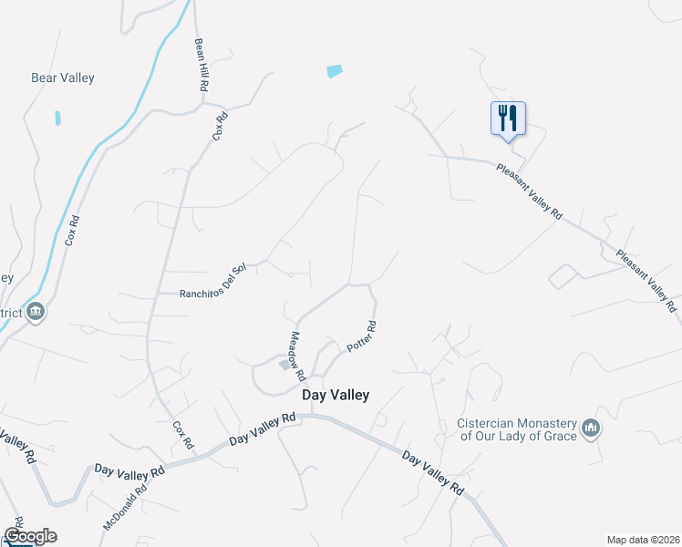 map of restaurants, bars, coffee shops, grocery stores, and more near 573 Meadow Road in Aptos