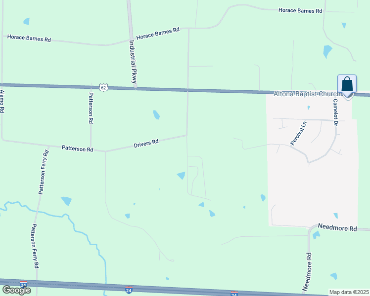 map of restaurants, bars, coffee shops, grocery stores, and more near 86 Drivers Road in Calvert City