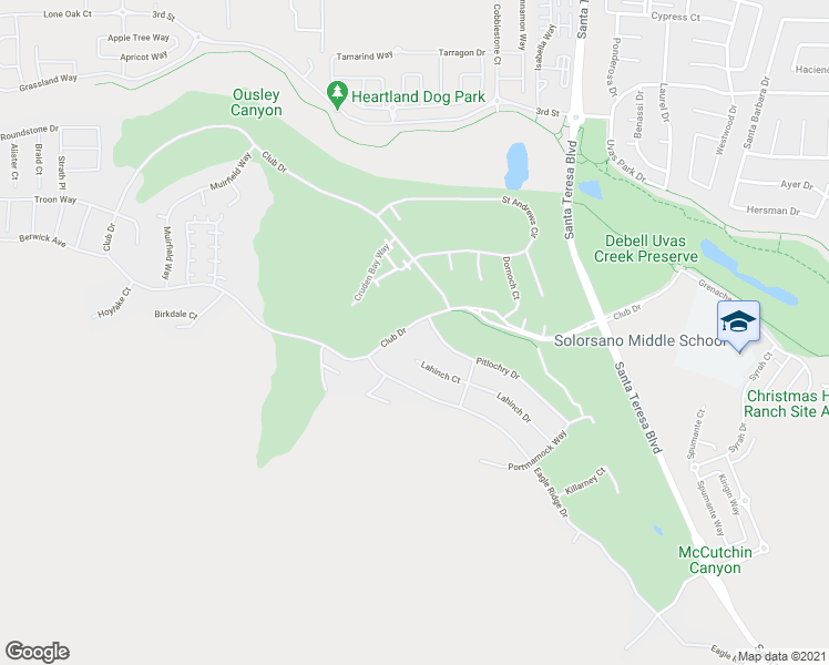 map of restaurants, bars, coffee shops, grocery stores, and more near 3050 Club Drive in Gilroy