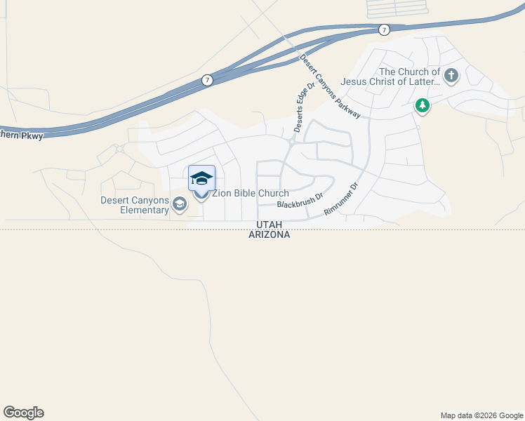 map of restaurants, bars, coffee shops, grocery stores, and more near 3326 Blackbrush Drive in St. George