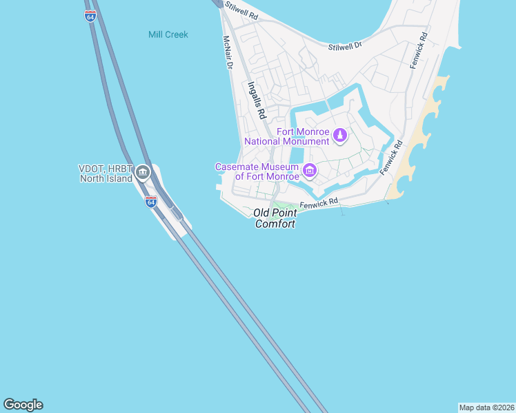 map of restaurants, bars, coffee shops, grocery stores, and more near 2 Fenwick Road in Hampton